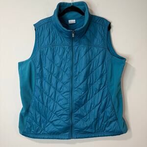 Columbia Women's Plus-Size Mix It Around Vest Lightweight Puff Blue 3X